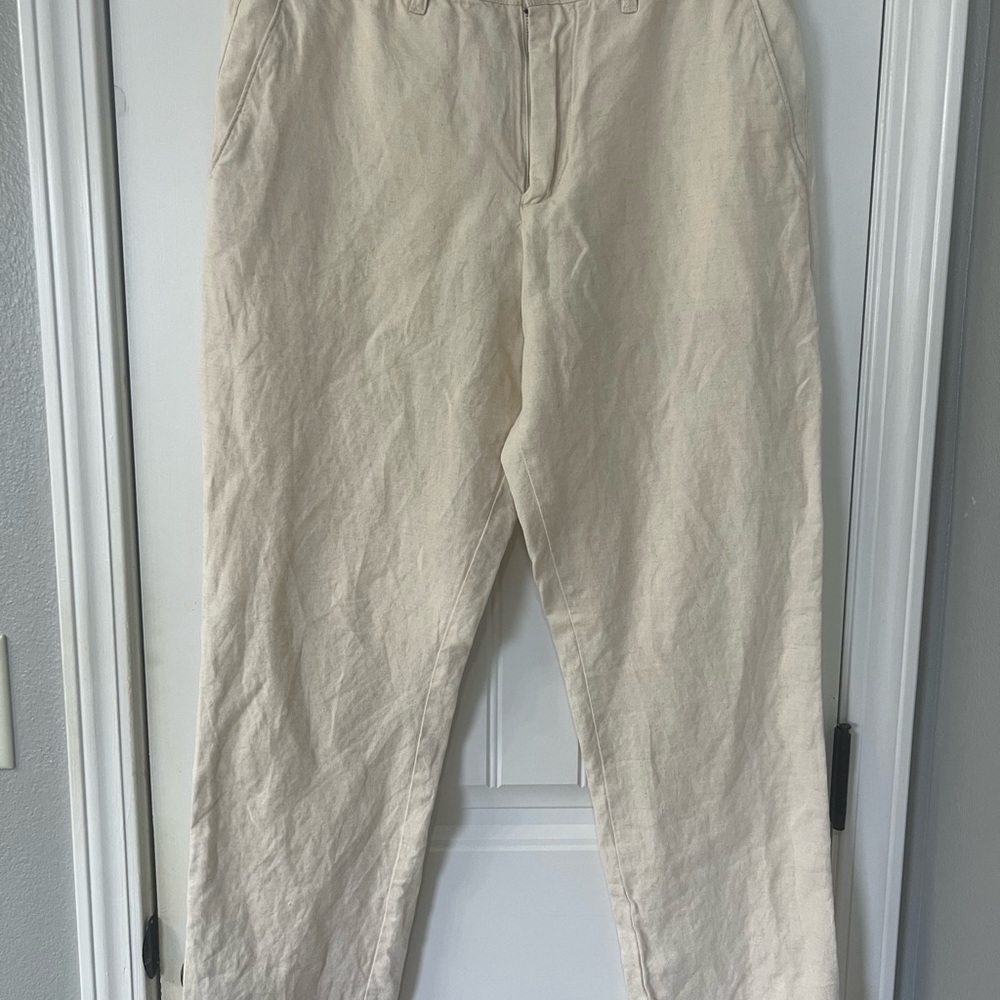 GAP Cream Chinos Classic Straight-Leg Pants